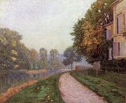 Gustave Caillebotte Riverbank in Morning Haze oil